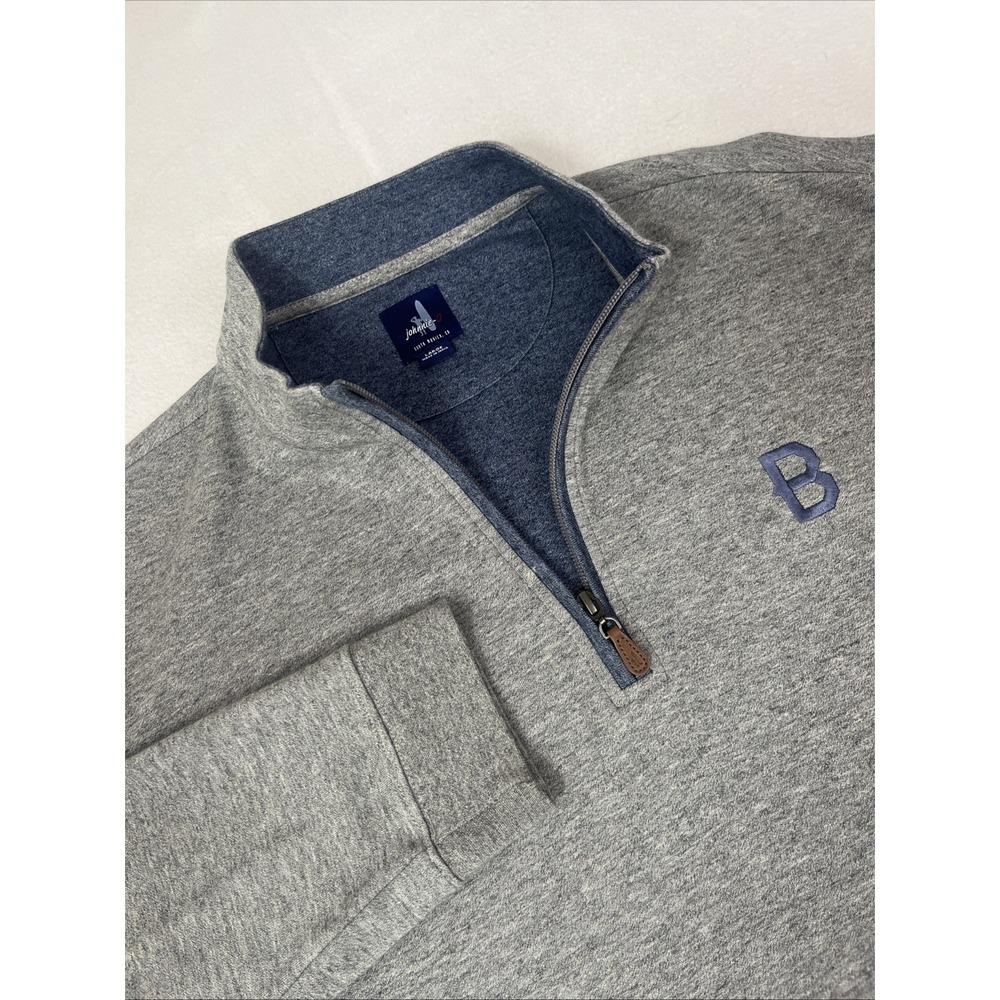 Johnnie-O Men’s Quarter Zip Sully Slate Gray Pullover Size L